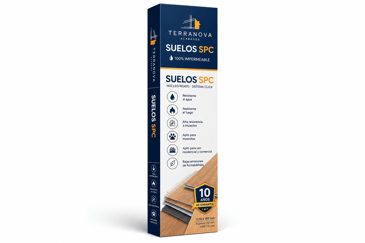 Nogal – Suelo Vinílico SPC 6,5 MM Roble Claro Efecto Madera con Sistema Clic — vista 6