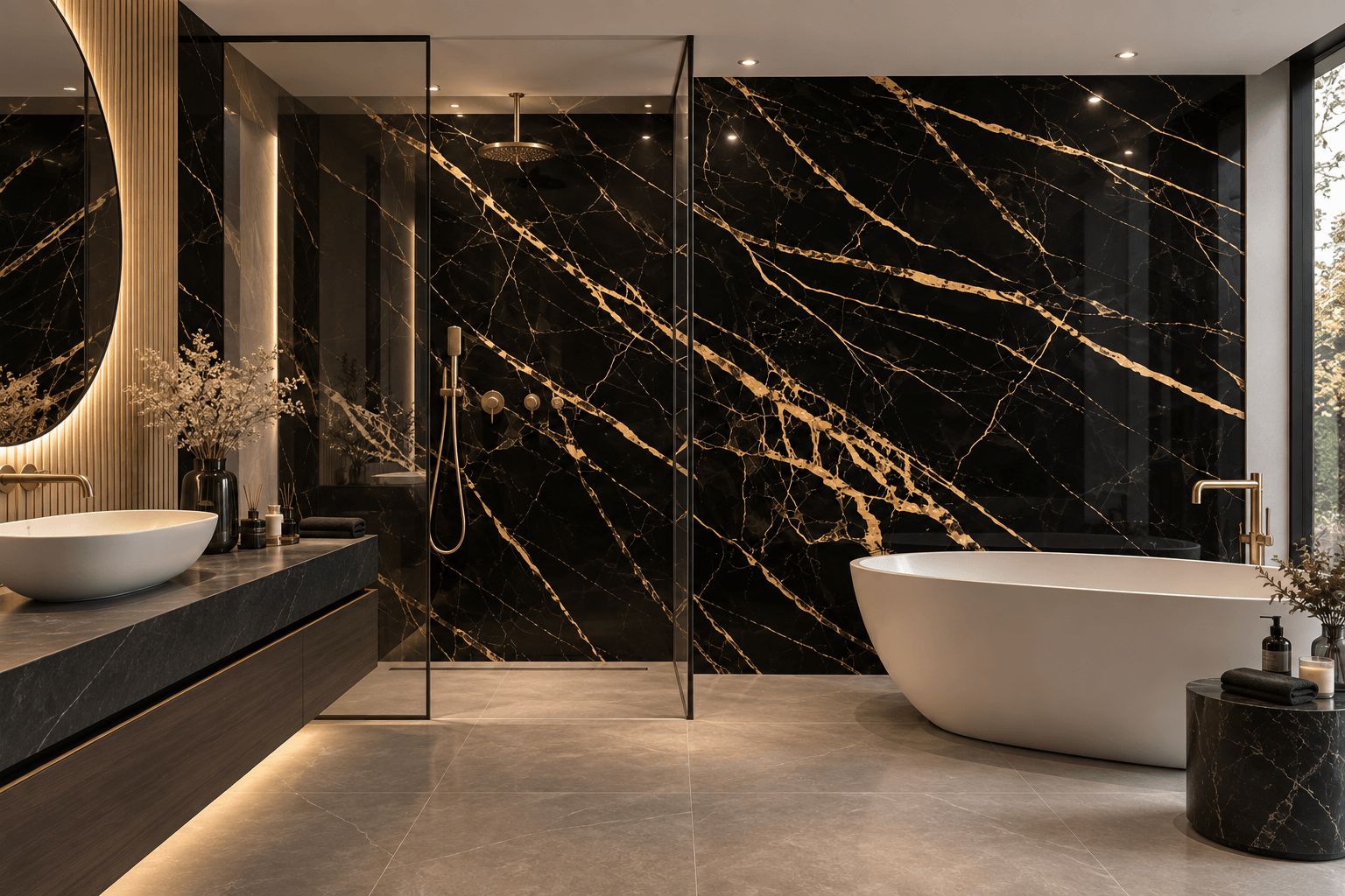 Negra Pescara - Revestimiento de pared PVC | paneles decorativos