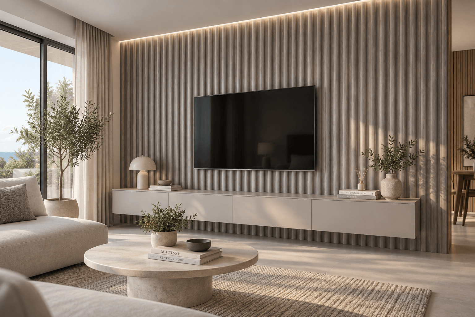 Onda Gris - Revestimiento de pared palillería WPC efecto 3D