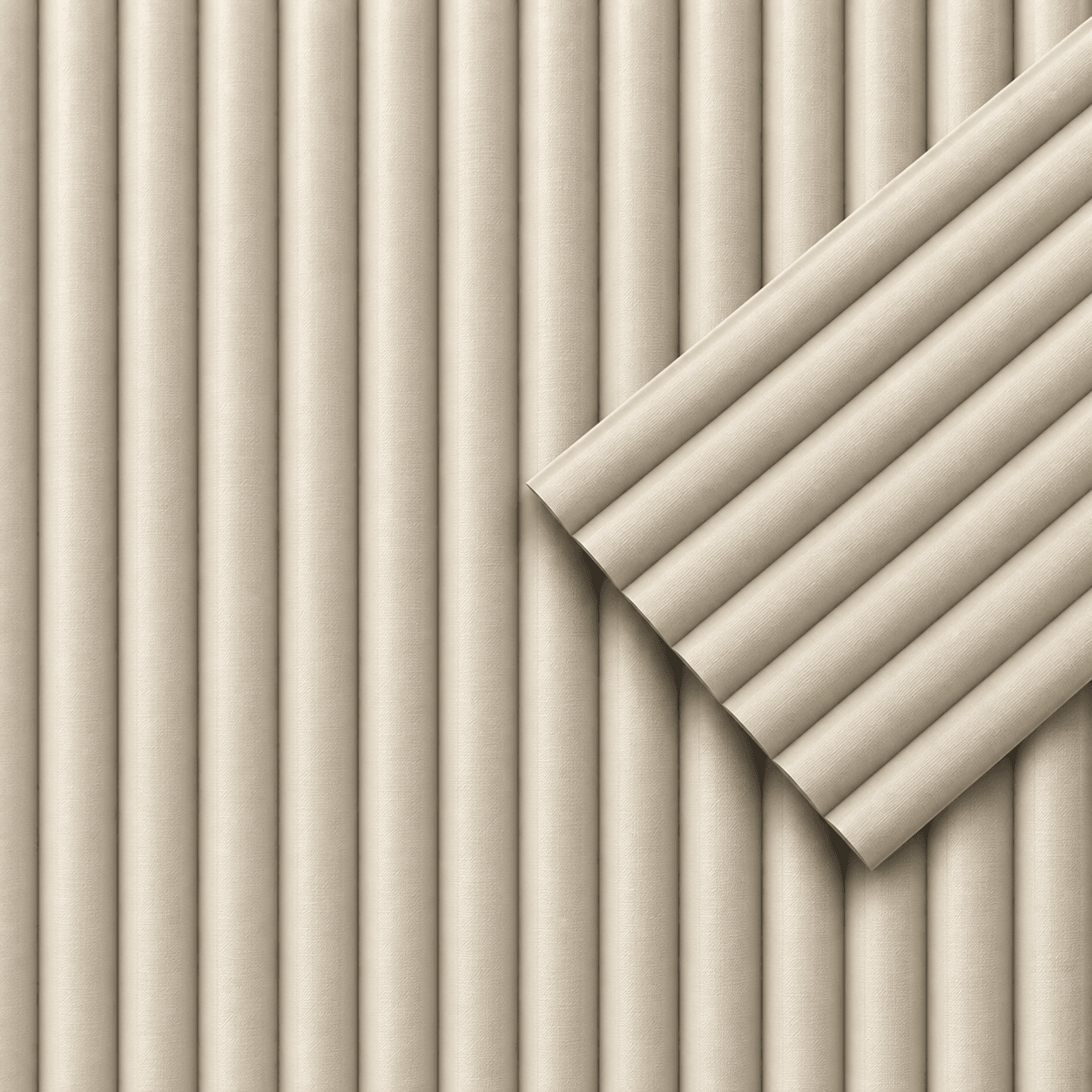 Marfil Seda - Revestimiento de pared palillería WPC efecto 3D — vista 2