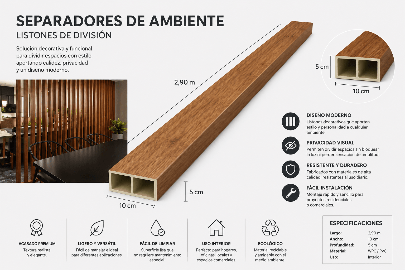 Separadores de Ambiente de PVC — vista 4