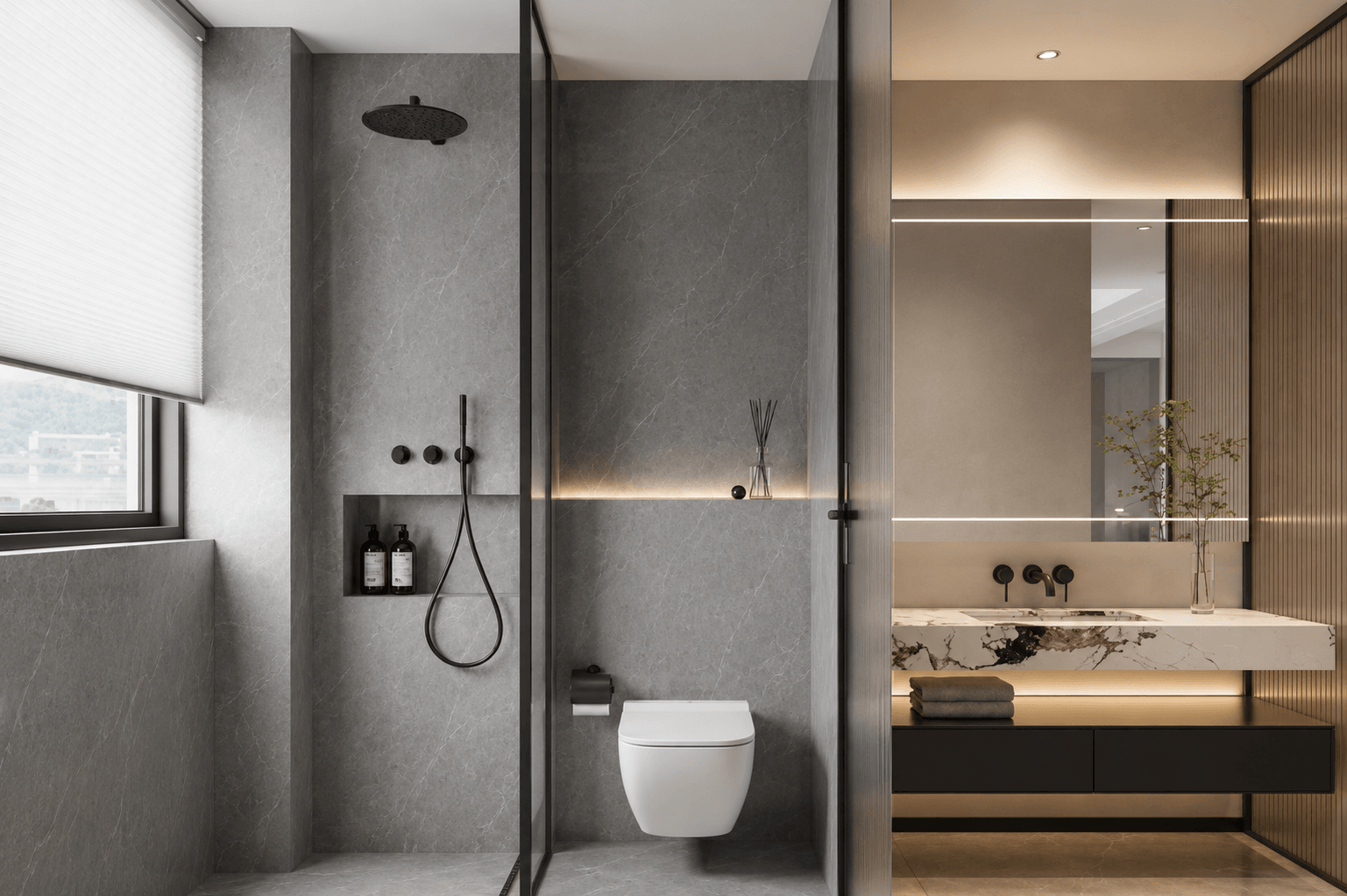 Gris Mármol - Revestimiento de pared pvc | paneles decorativos — vista 2